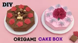 ORIGAMI PAPER CAKE BOX/PAPER CAKE STORAGE BOX/How to Make Paper Cake/DIY Cake Gift Box/Paper Craft