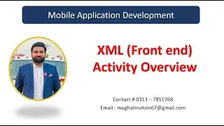 Activity (Front end) XML Activity Overview and add tools | Mobile Application Development