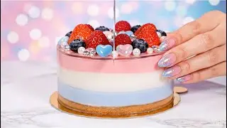 【ASMR AI】2種🍓キラキラ宝石フルーツガラスケーキを切るだけ🍇✨ ネイルもかわいい#ai#asmr#fruit cutting#glass#sora2