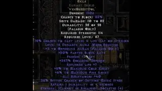 Creating Exile Runeword on Bugged 4 socketed Kurast Shield