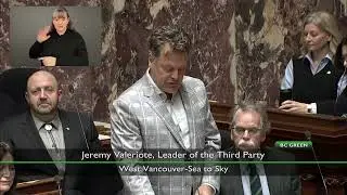 Mar. 13, 2025 - MLA Valeriote recognizes outgoing BC Green Caucus Press Secretary JoJo Beattie