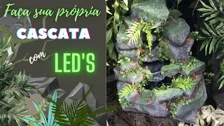 Faça sua propria fonte de água com leds DIY / make your own mini waterfall with leds