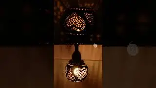 Tea light candle and hanging lamp using coconut shell #coconutshellcrafts #homedecor