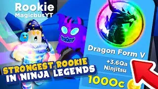 STRONGEST Rookie In Ninja Legends with DRAGON FORCE V (Noob Disguise Trolling)