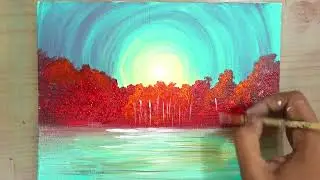 Autumn/ Birch Trees/Easy Landscape Painting for beginners