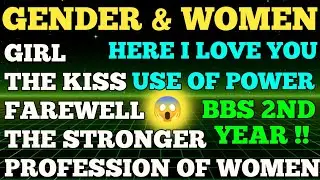 GENDER & WOMEN VISION ONE SHOT ll Bbs 2nd Year English Gender & Women Vision Summary