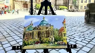 Watercolor Study in Dresden. Leisan Gaziz Art. #arttravels #outdoorart
