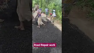 🚧 Road Repair Work in Progress #RoadRepair #ConstructionWork #Road maintenance   #RoadWork
