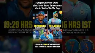 15 August 2020 MS Dhoni And SureshRaina International Cricket Retired On The Day#msdhoni#sureshraina