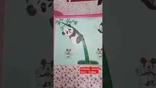 panda 🐼 wall painting design #viral #painting #wallart #wall