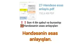 📌SON 4 ilin qəbul və buraxılışı📌HƏNDƏSƏNİN ƏSAS anlayışları #11cisinif #maths #blok #exam #share 