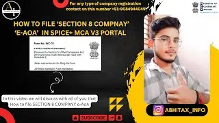 How to file &lsquo;SECTION 8 COMPANY &lsquo;e-AOA&rsquo;  in MCA V3 Portal 2024 | FILE articles of association (AOA)