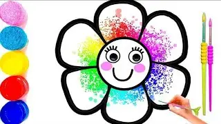 Glitter Toy Flower coloring and drawing for Kids, Toddlers @rmkidsart