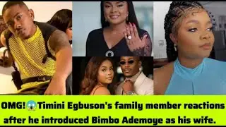 Timini Egbuson's family member reactions after he introduced Bimbo Ademoye as his wife.