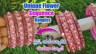 Unique Flower Sequence Bangles | Crafts | Silk Thread Bangles | Hand Made | Vijaya Vlogs