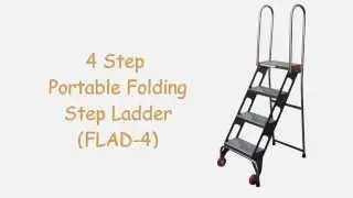 4 Step Portable Folding Step Ladder (flad-4), Heavy Duty