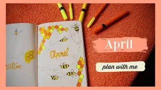 PLAN WITH ME| April 2021 bullet journal set up| honey bee theme|