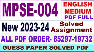 mpse 004 solved assignment 2023-24 in english / mpse 004 solved assignment 2024 / ignou mpse 004