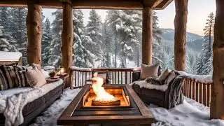 Winter Cabin Porch Ambience