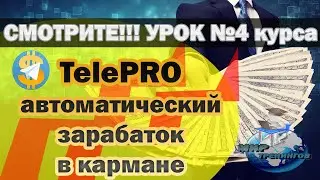 Урок №4 TelePRO - автоматический заработок в кармане | Заработок в интернете | Заработок в Telegram