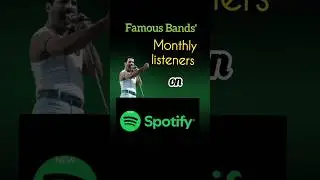 👑 LEGENDARY BANDS: Monthly Streams 💚 (The Beatles, Queen etc.) #spotify #ranking #band #shorts