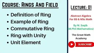 Rings in Abstract Algebra | Definition, Examples, Commutative Ring, Ring with Unity, Unit Element