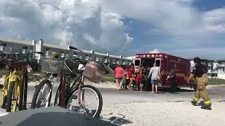 Walton Florida Fire Rescue and Lifeguards Save Drowning Victim from RIP CURRENT with CPR!