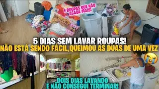 DIA DE LAVAR ROUPAS🥵QUEIMOU AS DUAS DE UMA VEZ😢DOIS DIAS LAVANDO E NÃO TERMINEI!MUITOS PERRENGUES😔