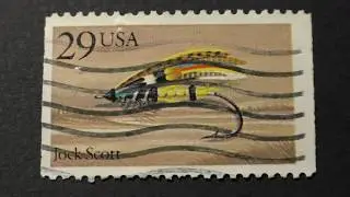 Postage stamp. USA. Fishing lure. Jock Scott #2. Price 29 cents.