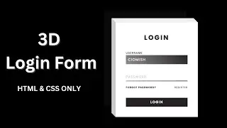 Animated 3D Login Form using  (HTML and CSS only)