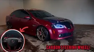 PONTIAC G8 GT GETS A LED CARBON STEERING WHEEL + PADDLE SHIFTERS🎱🔥(POV)
