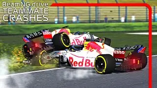 TEAMMATE Crashes #2| BeamNG.drive | With MOTION BLUR | F1 2021 MOD |  60FPS