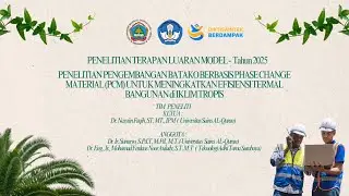 PENELITIAN PENGEMBANGAN BATAKO BERBASIS PHASE CHANGE MATERIALS (PCM)