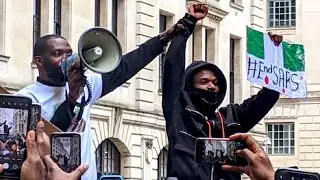 Wizkid Protests At #EndSARS In London