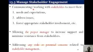 13.3 Manage Stakeholder Engagement