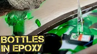 Bar Counter Made of Epoxy and Broken Glass