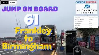 🚍🌙 Route 61 | Frankley to Birmingham | Sparkling City Center |  Nighttime 🌆🚌