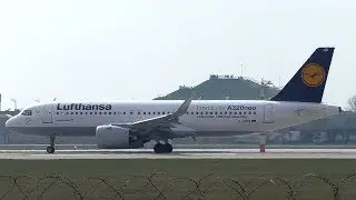 Lufthansa Airbus A320neo takeoff at Munich Airport | D-AINB