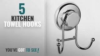 Top 10 Kitchen Towel Hooks [2018]: HASKO accessories - Powerful Vacuum Suction Cup Hooks Holder for