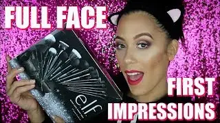 FULL FACE FIRST IMPRESSIONS USING ELF COSMETICS ULTRA LUXE BRUSH SET