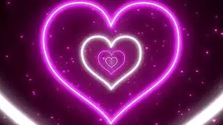 3 HOUR Pink Neon Lights Love Heart Tunnel❤️ Heart Background | Wallpaper Heart |  4K 60P Screensaver