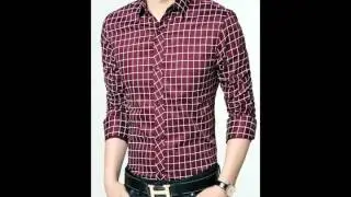 APTRO Men's Cotton Blend Color Plaid Slim Long Sleeve Dress Shirt