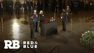President Biden and first lady Jill Biden pay respects to fallen Capitol Police officer