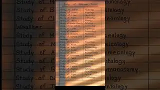 Study of Different Subjects