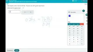 Finding the original price given the sale price and percent discount