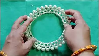 मोत्याची समई महिराप /pearl beaded samai mahirap @ P.M. creators beads art and carft
