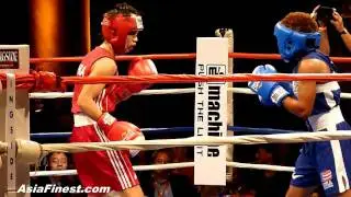 China Cancan Ren vs USA Tyrieshia Douglas at Empires Collide Olympic Boxing Event in NY