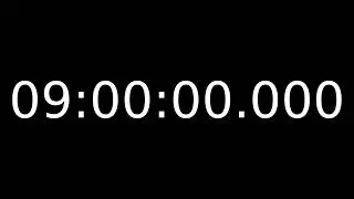 9 Hour Countdown Timer with Milliseconds | No Sound