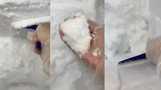 ASMR MESSY SCRAPING OF FREEZER WALLS & SOME HANDFULS 🤤❄️| ICE EATING ASMR #asmr #viral #fyp #foryou 