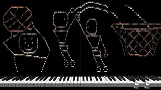 Stick Figure Basketball &ndash; Fun MIDI Art Piano Animation (midi art music)
